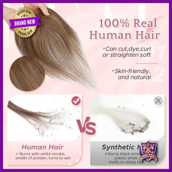 Human Hair Topper with Curtain Bangs 11 Inch T-Part Lace Base Daily Wear main image 5